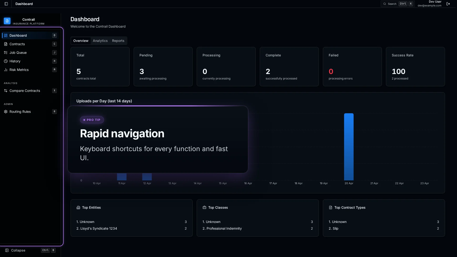 Rapid navigation through contract clauses