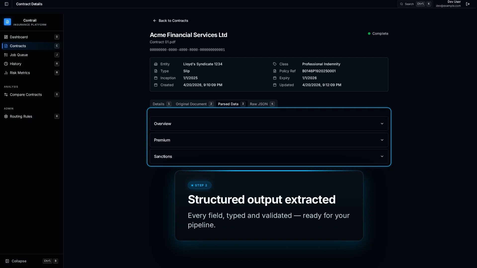 Structured output interface